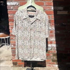 Tommy Bahama Silk Patterned Button Down Shirt Size L